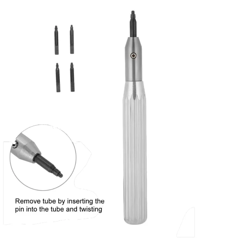 Reparationsverktygssatser Titta på Crown Tube Insert Remover Tool med 4 stift för / rostfritt stål urmakare