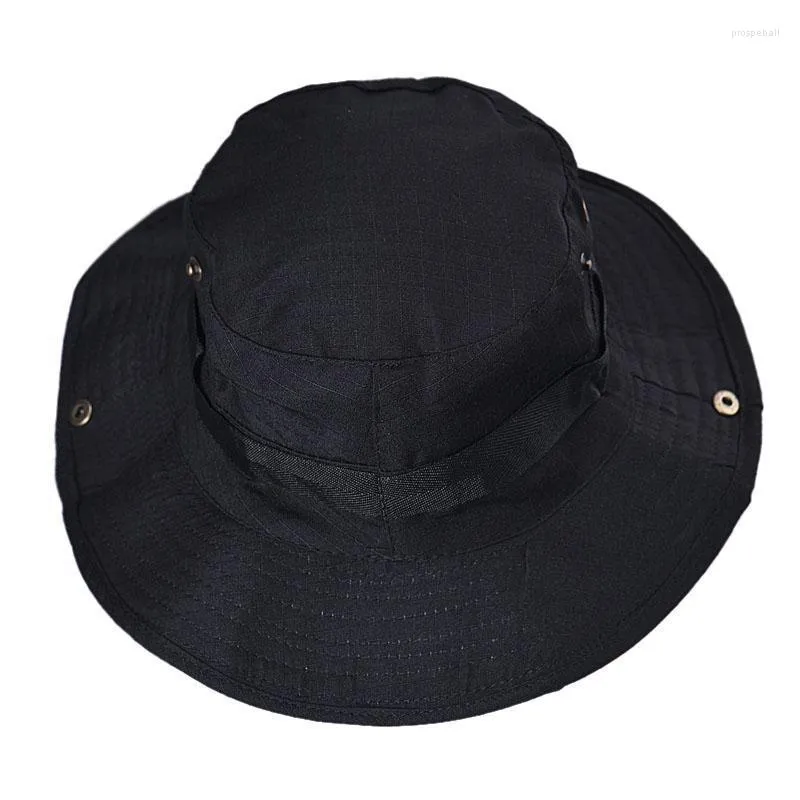 Military Style Wide Brim Polyester Bucket Hat For Hunting, Fishing, And