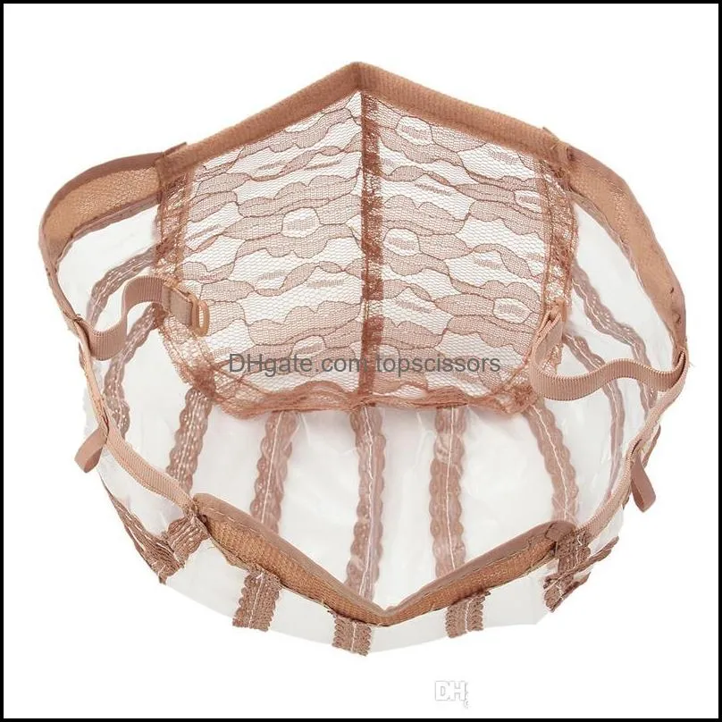 Hot Wig Cap Top Stretch Mesh Caps Weaving Cap Back Adjustable Strap Hair Net For Making Wigs 3 Color