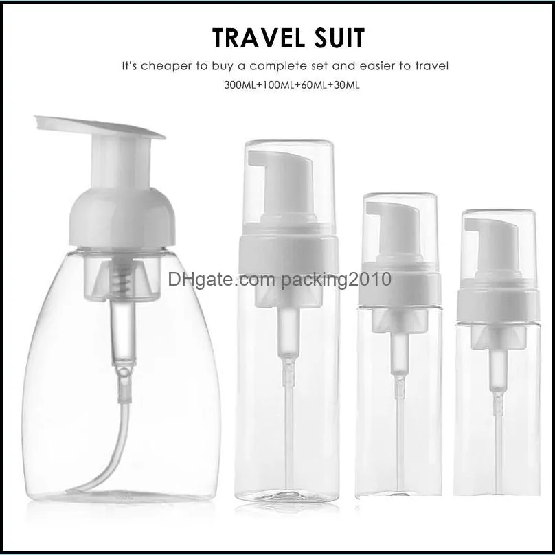 30/60/100/150ML Portable Bottle Refillable Foaming Liquid Soap Dispenser Foam Pump Bottles Travel Plastic Lotion Liquid Empty Cosmetic