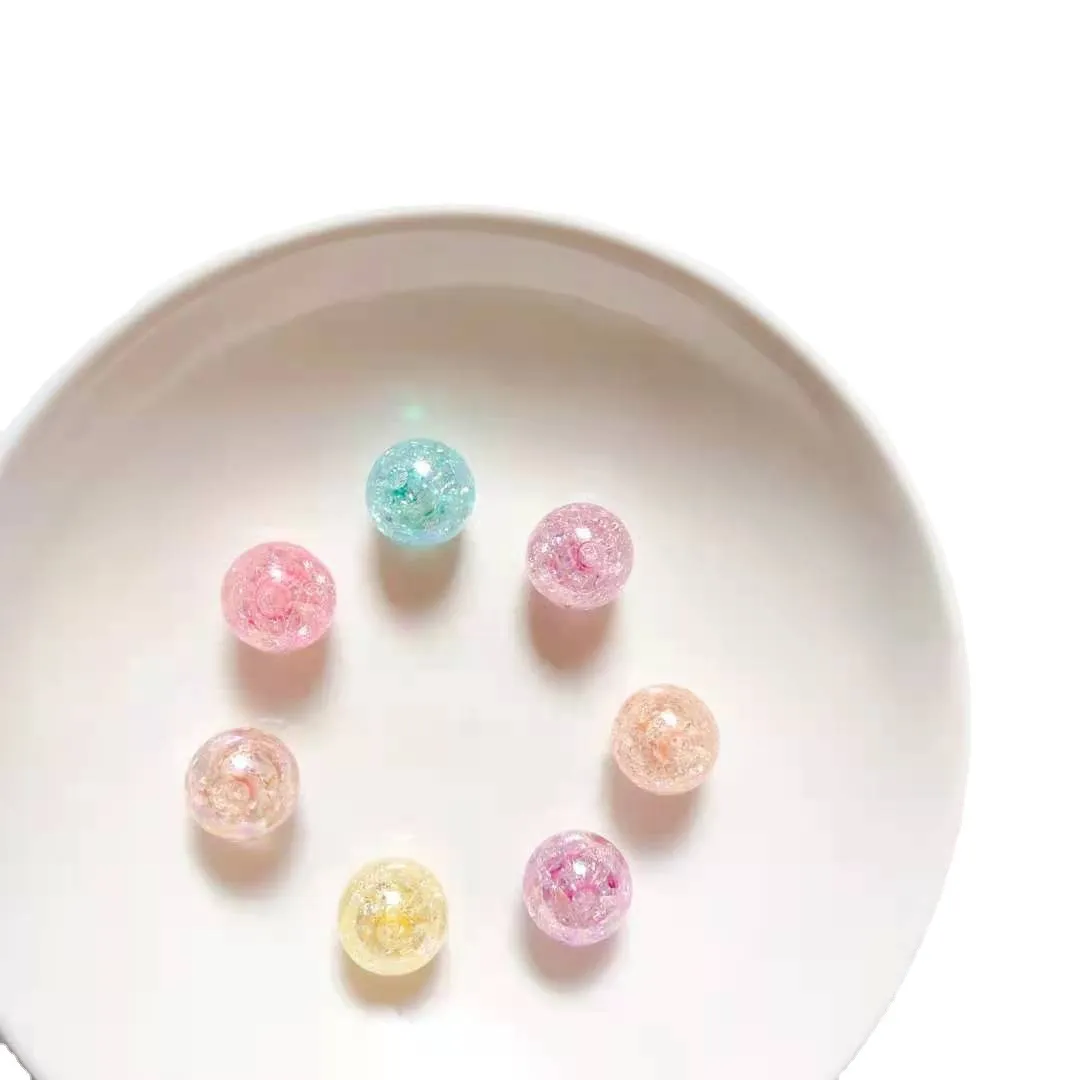 Round Spacer Plastic Resin Loose Beads Fit Charms Bracelet For DIY Jewelry Necklace 10pcs/lot