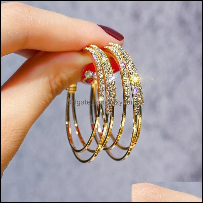 clip-on & screw back fashion gold clip earrings for women vintage luxury crystal circle ear cuff girls jewerly gifts wholesale