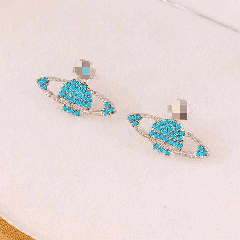 2022 Persoonlijkheidsplaneet hanger Stud -oorbellen vrouwen origineel ontwerp Rhinestone Star Drop Earrings sieraden feestgeschenken voor vrouwen