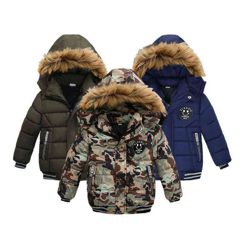 Winter Boys Jackets Kids Zipper Jackets Boys Grosso Capuz Jaqueta de inverno de alta qualidade Crianças de roupas para crianças roupas de criança 2-6 anos J220718