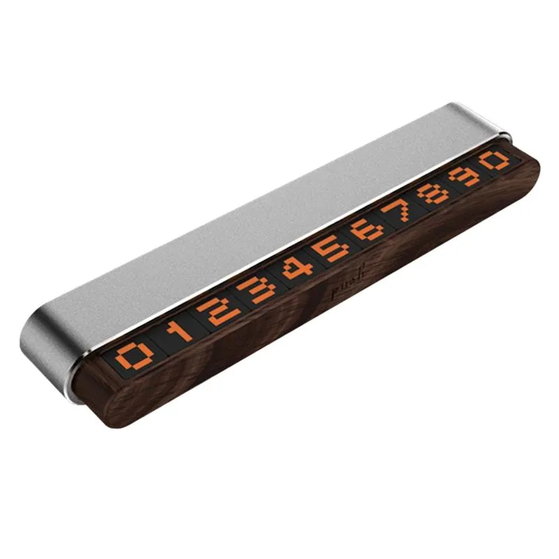 Interior Decorations Car Temporary License Plate Walnut Creative Double Number Parking Sign Can Hide Luminous Card