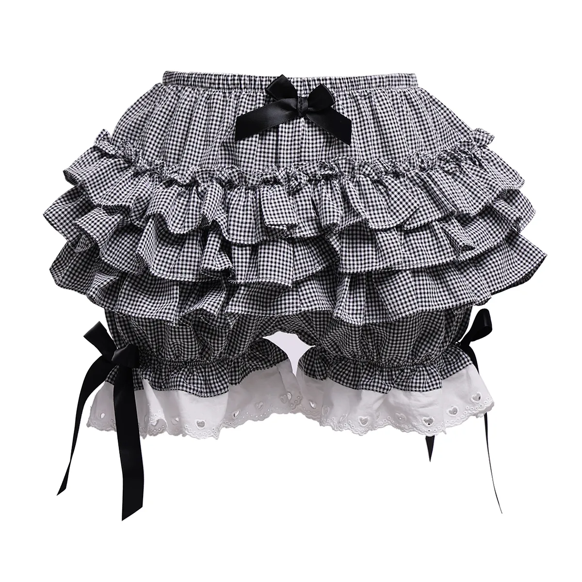 Pantaloncini con volant Lolita Maid per donne e ragazze, pantaloni in cotone, pantaloni corti carini e sicuri Kawaii