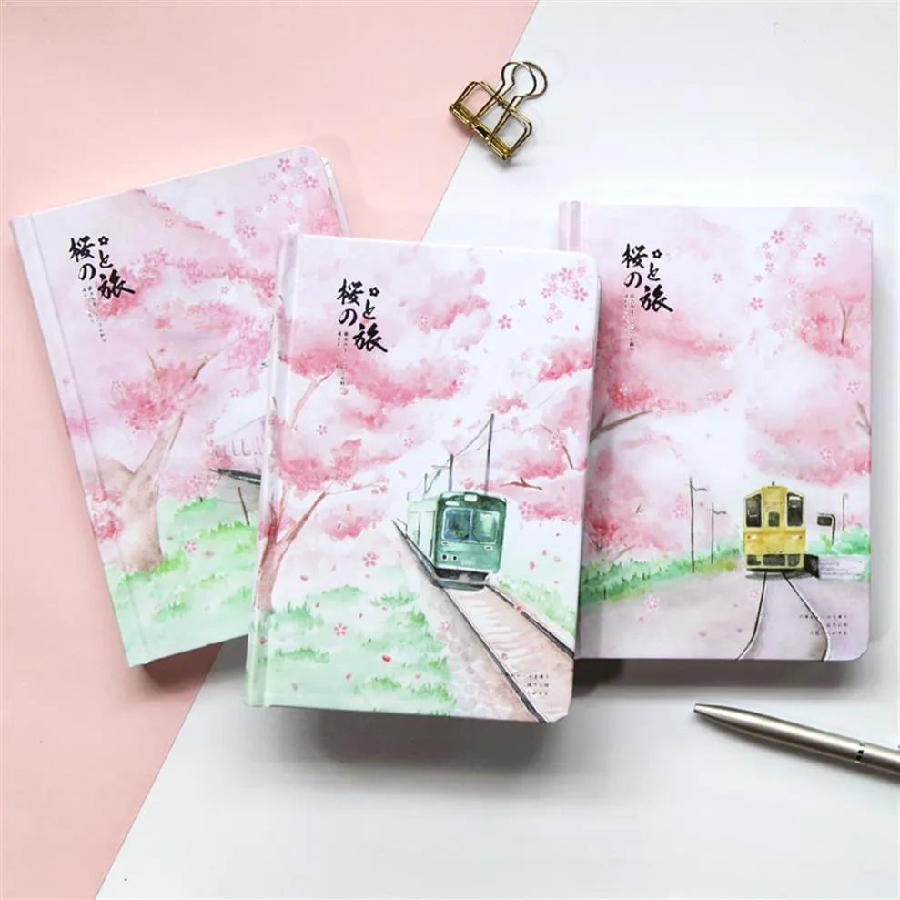 "Sakura Trip" Дневник твердой обложки красивая ноутбука цветной бумаги блокнот журнал меморан