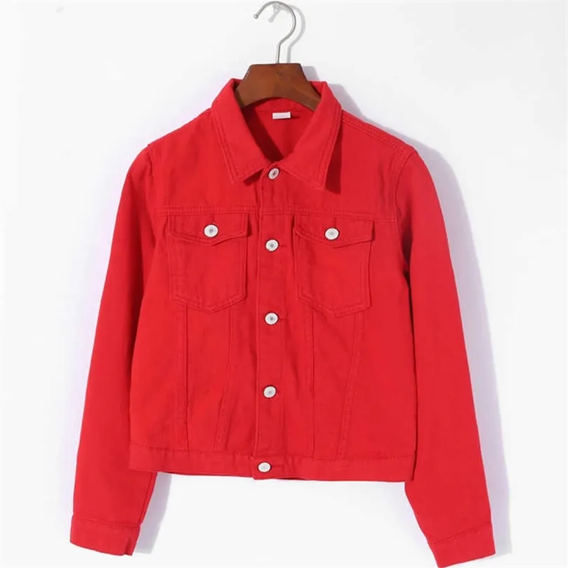 Veste De Jeans De Base De Couleur Neon Pour Femmes Veste En Jean De Printemps Blanc Veste Mince A Manteau Du 18 56 DHgate