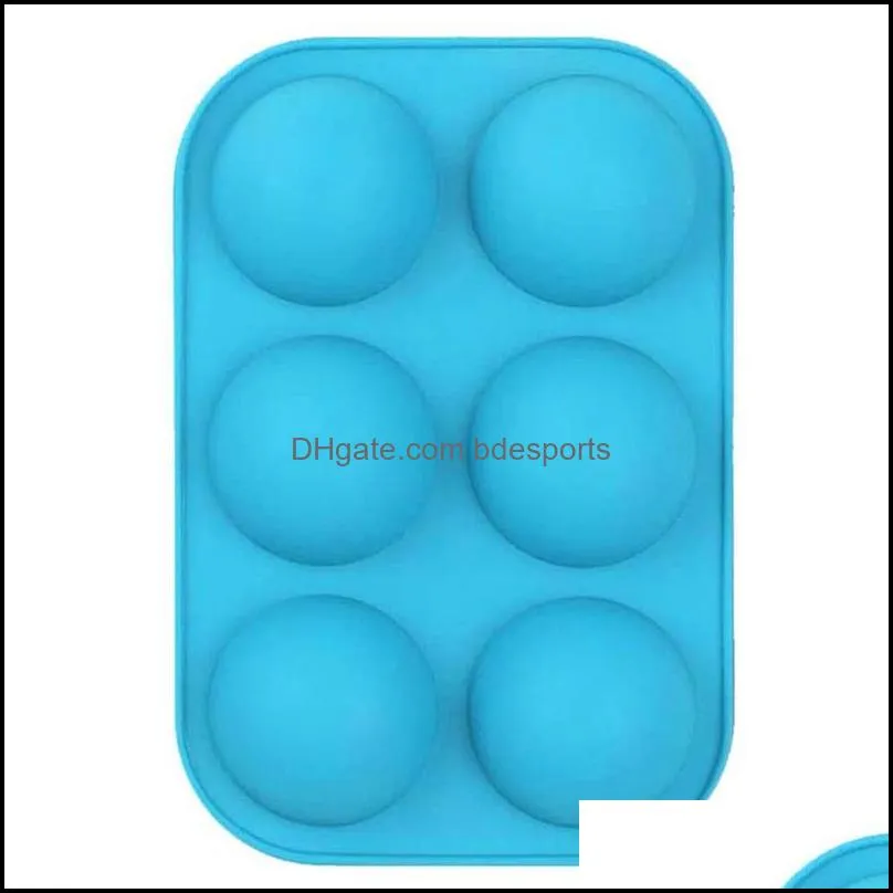 6 Holes Silicone Baking Mold for Baking 3D Bakeware Chocolate Half Ball Sphere Mold Cupcake Cake DIY Muffin Kitchen Tool GH1268