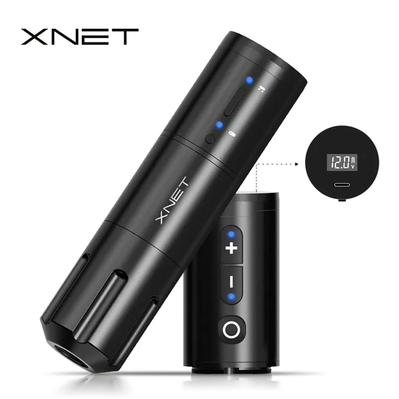 Xnet Elite Wireless Tattoo Pen Machine قوي محرك DC سريع الشحن 2000mAh بطارية الليثيوم لجسم الفنان 220609