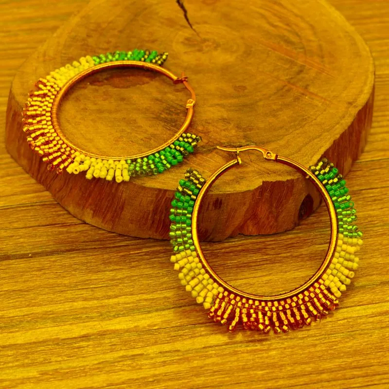 Hoop & Huggie Go2boho Beaded Ear Ring Large Craft Earrings For Women Handmade Woven Jewelry Trendy 2022 Miyuki Earring Ladies GiftHoop