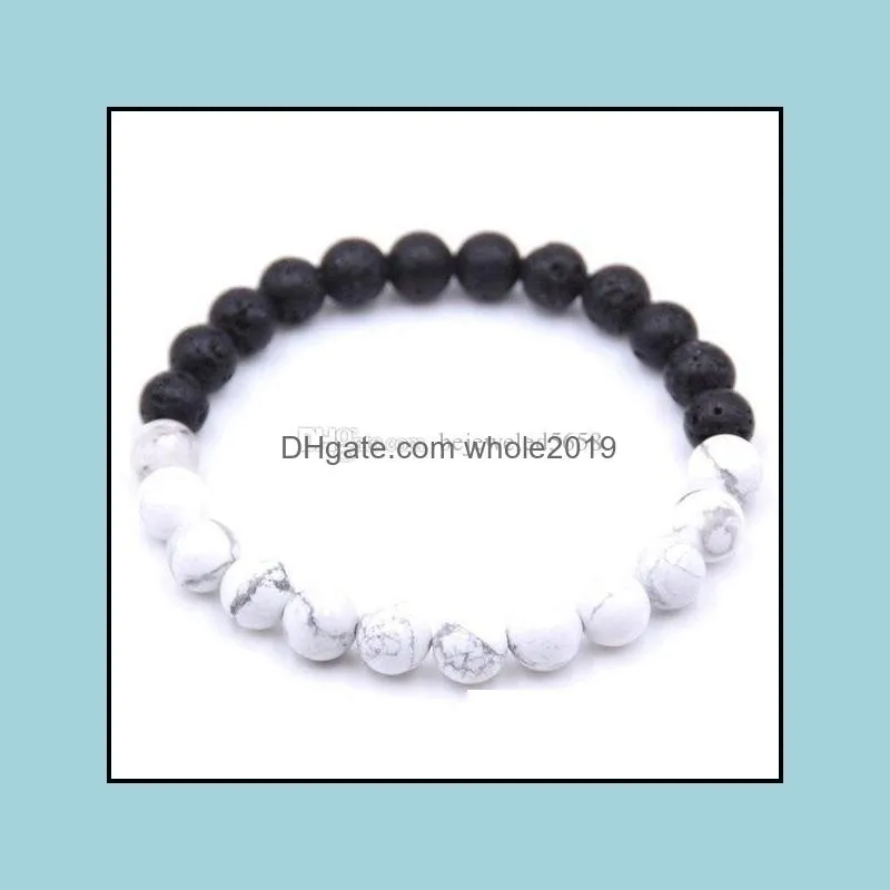 charm yin and yang natural stone jewelry reiki 8mm crystal chakra energy bracelets for women men lucky yoga bracelet beaded, strands