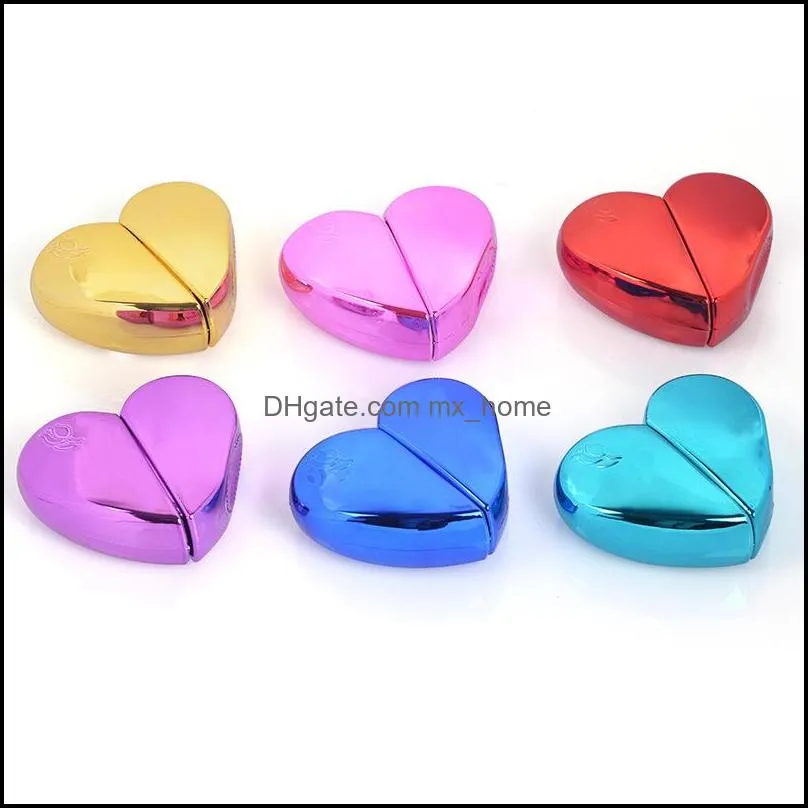 25ml heart shaped metal perfume bottles with spray refillable empty perfume atomizer travel portable spray bottle 6 colors vt0289