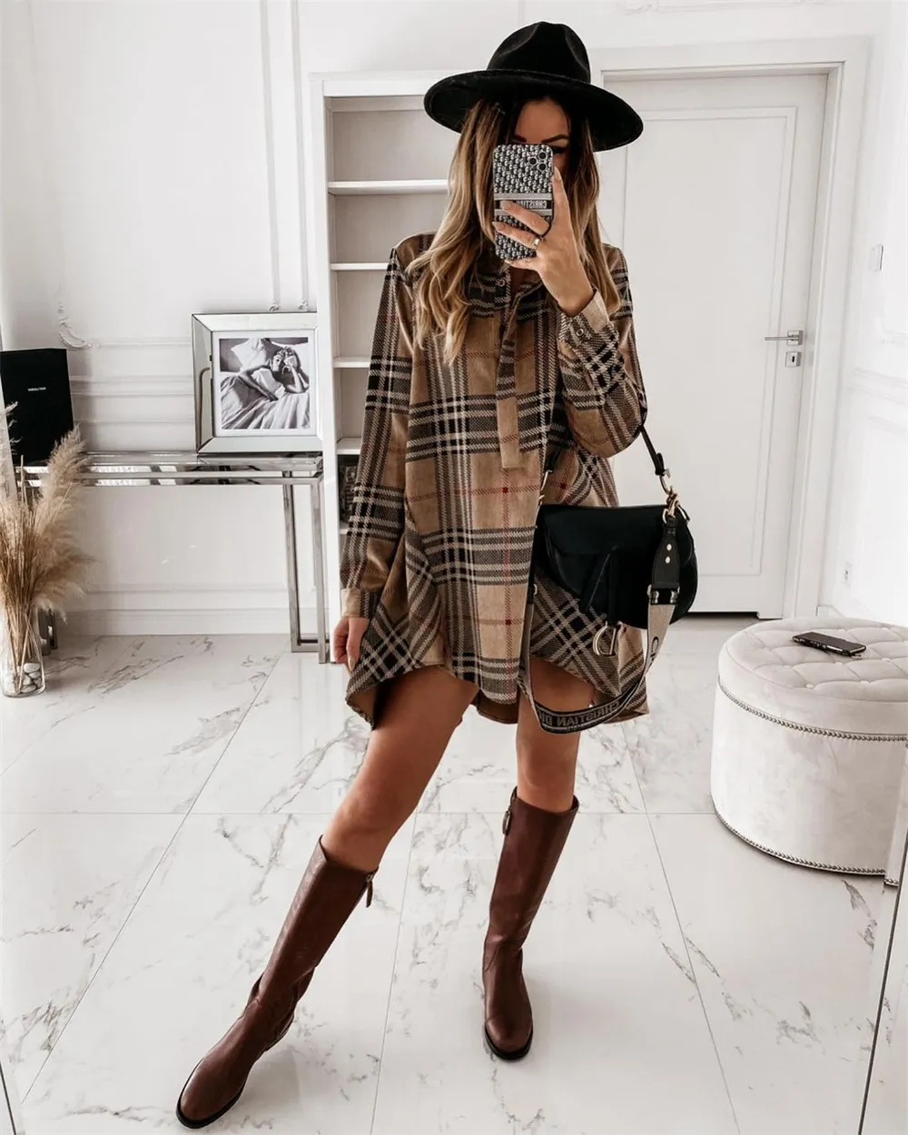 Womens Casual Corduroy Dress with Buttons and Crew Neck Long Sleeve Knee- Length Vintage Sheath Silhouette S-2XL from Dhgate Basic & Casual Dresses -  price 35.88