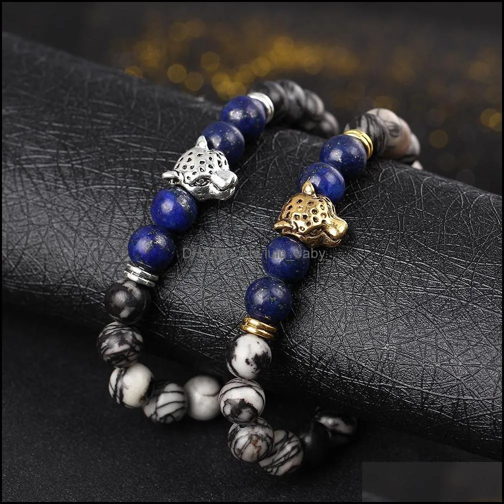 charm bracelets wholesale fashion woman man plating gold silver chain bracelet crystal lava stone skeletons tiger eye jewelry bead