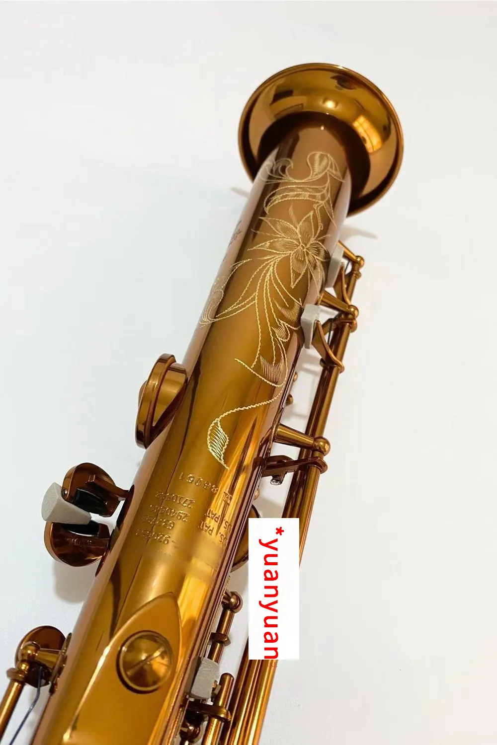 Classic Coffee Gold Mark VI Modèle B-flat Soprano saxophone Style Nostalgic Profession de qualité Sound Sax Soprano Jazz Instrument