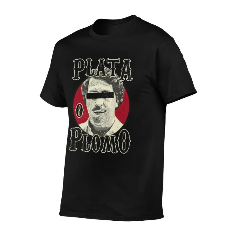 Erkek Tişörtleri Plata O Plomo I Narcos Pablo Escobar Premium Saf Pamuk T-shirt Crewneck Erkek Baskı için Müthiş Tshirt