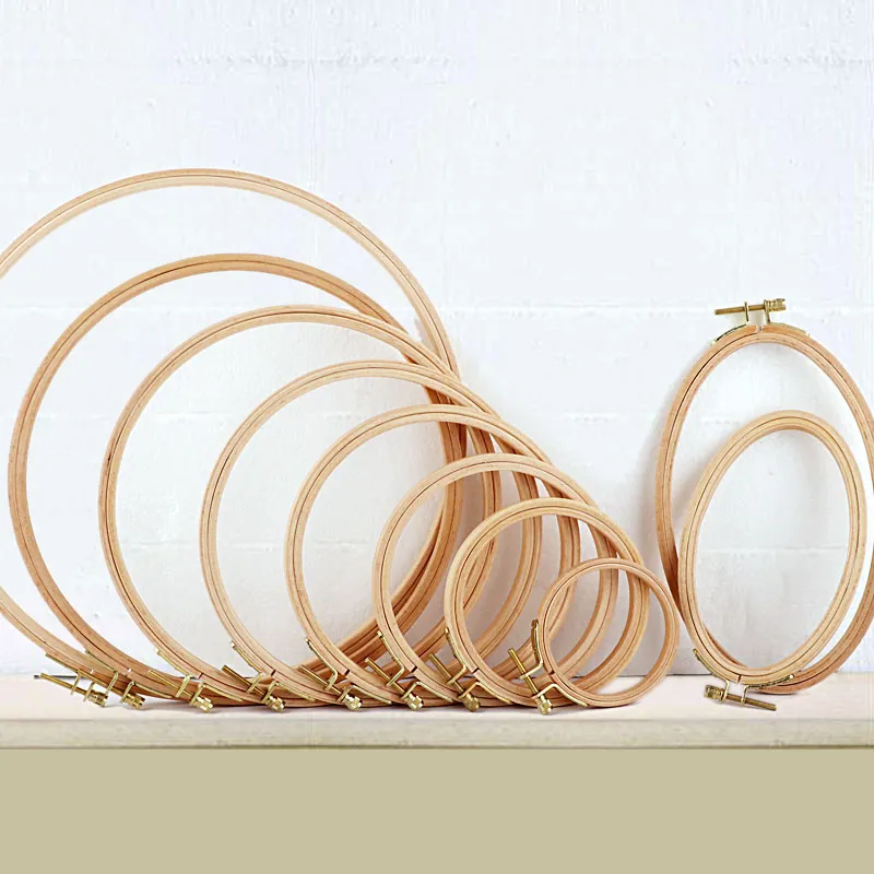8-30 cm Cramori di ricamo in legno Set di anelli di telaio per ricamo di bambù per strumento artigianale a punta a croce fai-da-te strumento artigianale