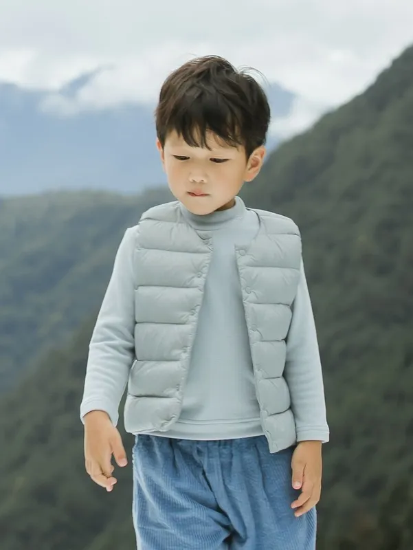 Toddler Boys Pressed Button Vest Down Coat SHE