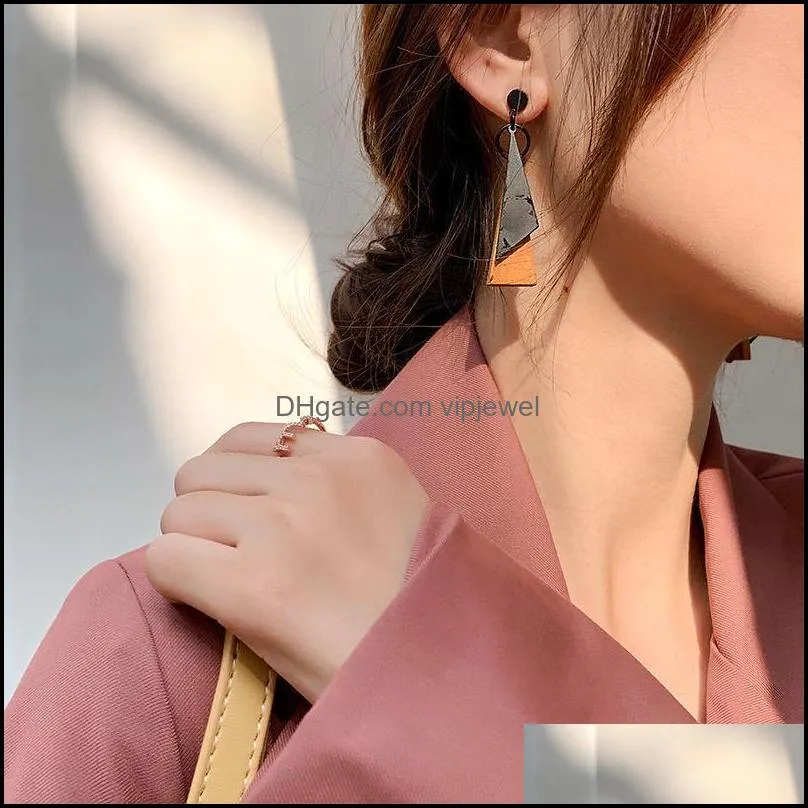 korean long statement geometric triangle tassel dangle drop earrings for women earring fashion jewelry oorbellen brincos