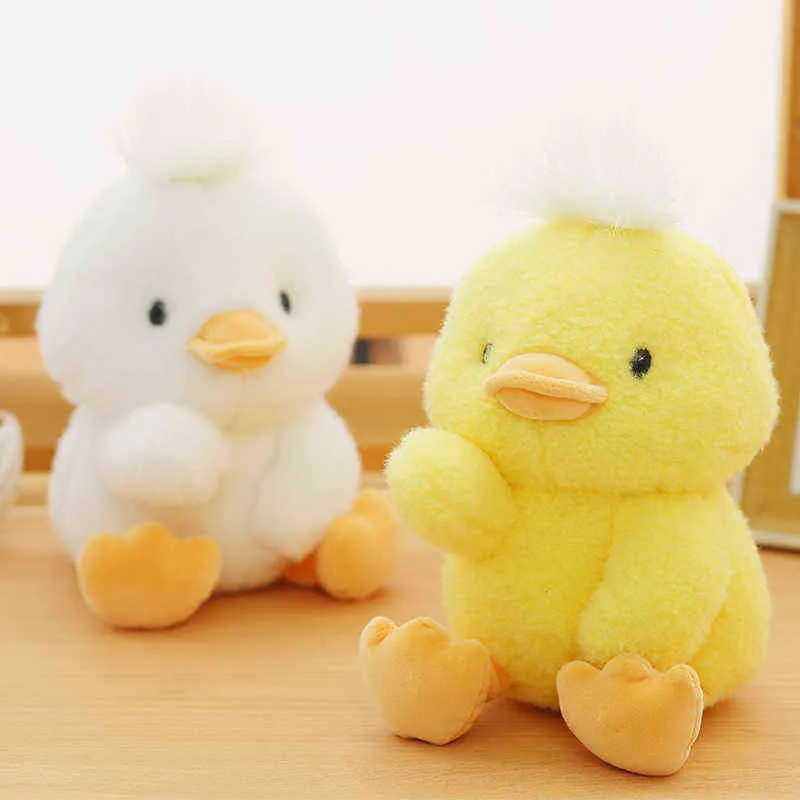 Kawaii Whiteyellow Duck Cuddles Soft Doll Baby Sussen Toy Simulated Plushie Kids Birthday Present J220704