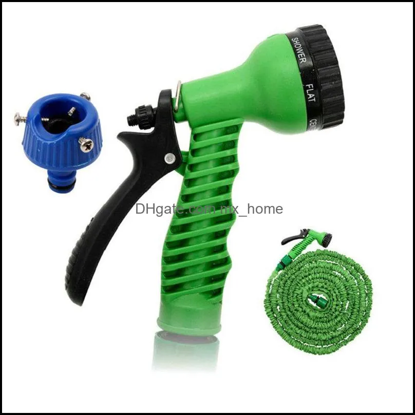 3X Expandable Magic Hose with 7in1 Spray Gun Nozzle 25FT/50FT/75FT/100FT Irrigation System Garden Hose Water Gun Pipe OPP Package
