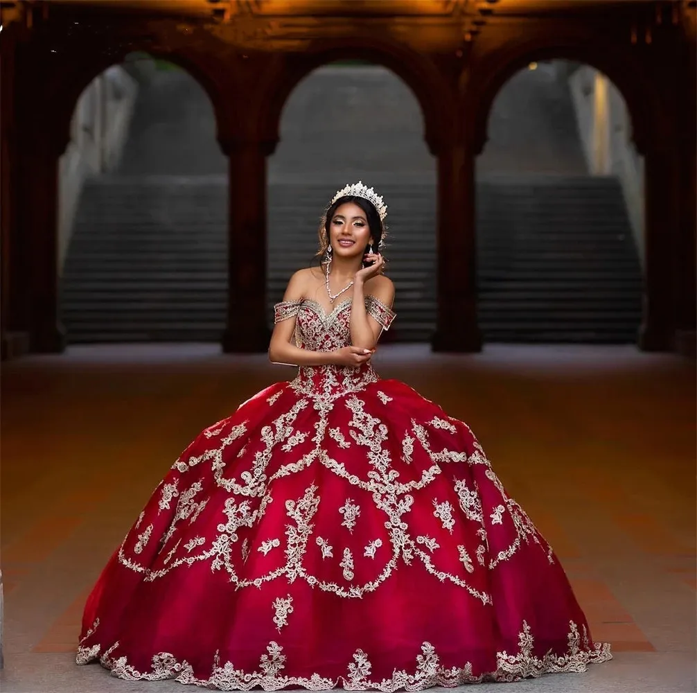 Diandiai Off Shoulder Princess Ball Gown Prom Cinderella Quinceanera Dresses  Wedding Dresses Red 0 at Amazon Women's Clothing store