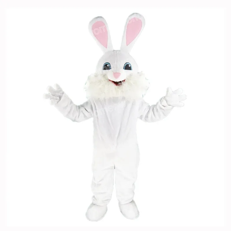 Halloween White Rabbit Mascot Costume Top Quality Cartoon Character Outfits Suit Unisex Adults Outfit Christmas Carnival Fancy Dress