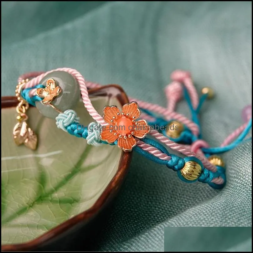 charm bracelets spring aventurine bracelet jewelry gift for women wholesale color mori simple rope national handmade vintage
