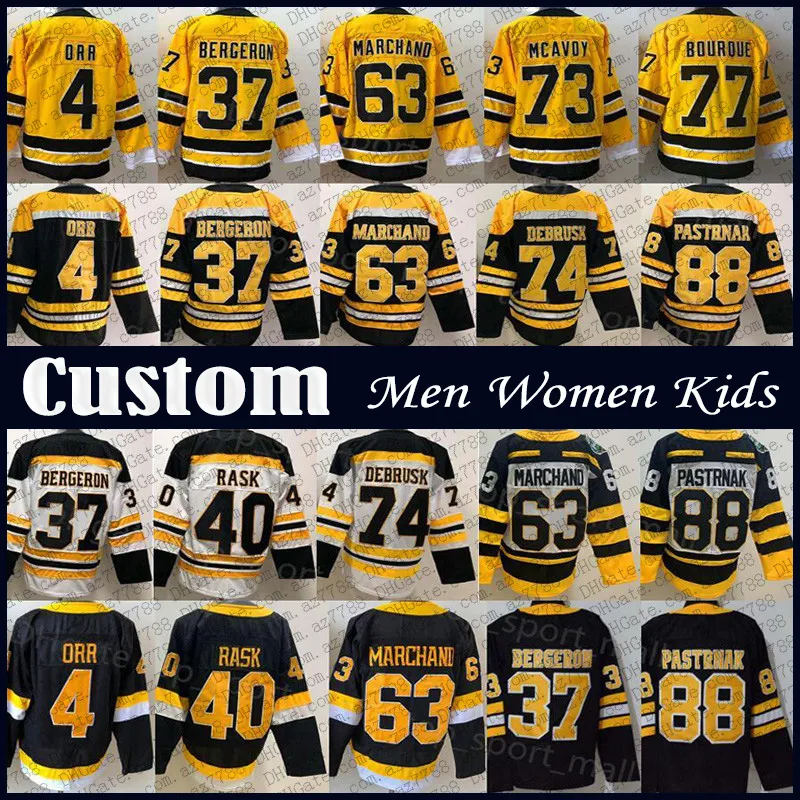 Patrice Bergeron David Pastrnak Hockey Jersey Custom Men Women Kids Brad Marchand Taylor Hall Tyler Bertuzzi Nick Foligno Linus Ullmark Charlie Coyle