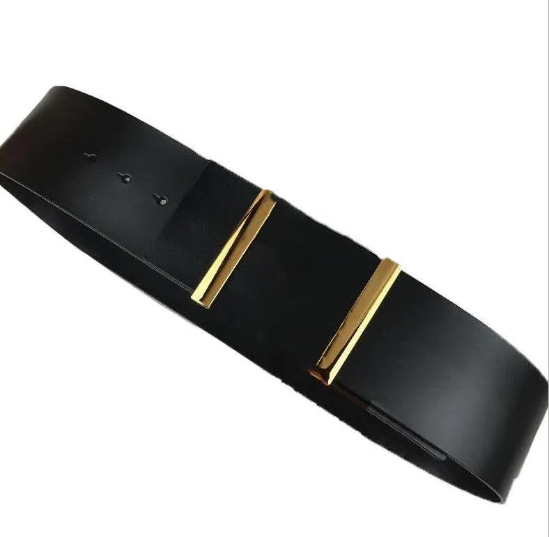 デザインベルト20スタイルのレディファッションベルト女性ワイド7.0cmガールデザイナーのための大きな革のゴールドバックル本物の箱