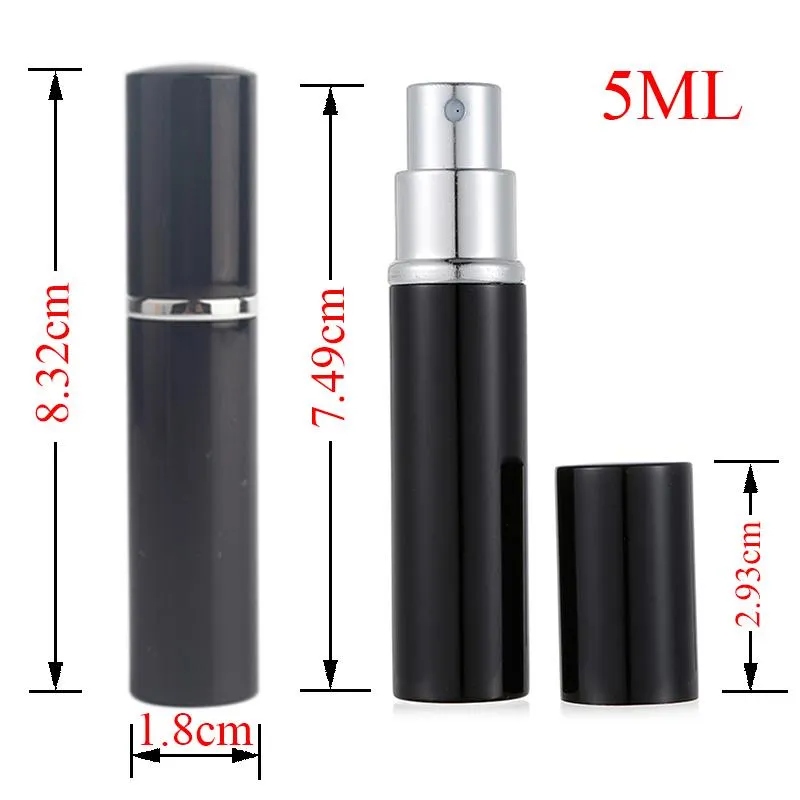 Party Supplies 5ml Portable Mini Aluminum Refillable Perfume Bottle With Spray Empty Makeup Containers With Atomizer