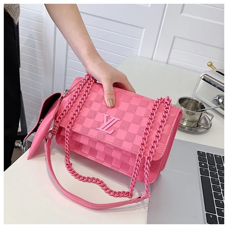 Lattice pequena cadeia de moda feminina tendência Bolsas Mensageiro 54% de desconto na loja online