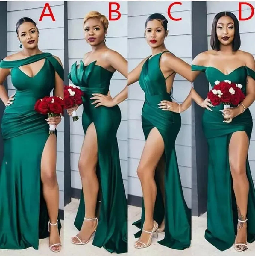 Emerald green silk bridesmaid dress 2025