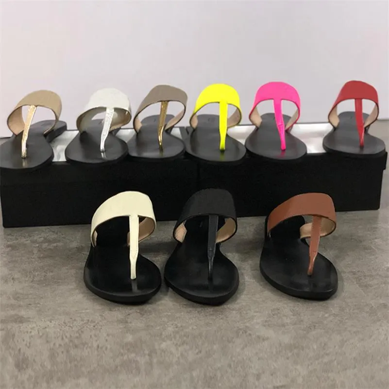 Herrläder Sandaldesigner Kvinnor Slides Thong Sandal med dubbla G Flip Flops Slipper Metal Chain Fashion Summer Beach Bee Slipper Större storlek med ruta 36-48 No6