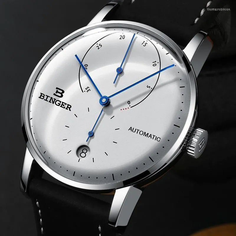 Zwitserland Binger Men kijken automatische mechanische heren horloges saffier mannelijke Japan beweging reloj hombre b-1187-1 polshorloges