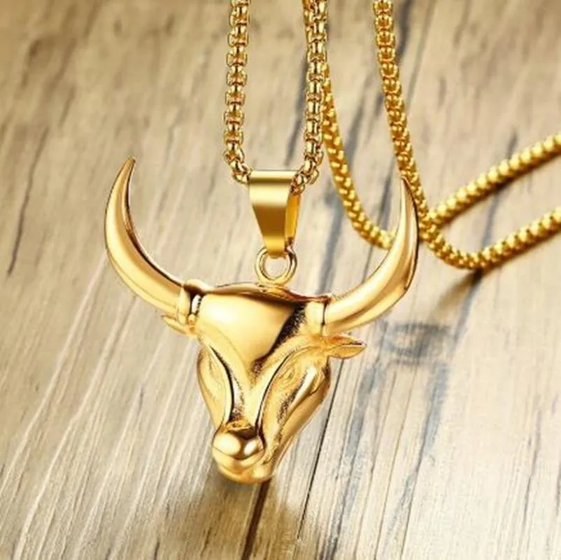 Pendant Necklaces Classic Punk High Quality Taurus Animal Metal Bull Necklace Cool Male Rock Party JewelryPendant