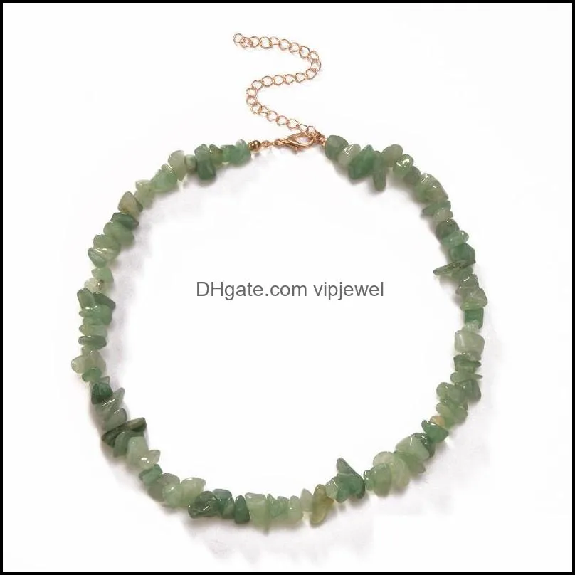 chokers irregular stone choker necklace for women green 2021 fashion jewelry short female clavicle chain simple