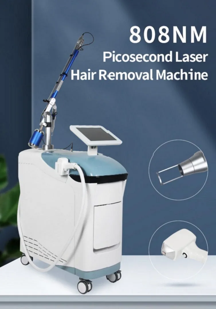 Pico Laser Picosecond Tattoo Removal Machine High Power Pigmentation Skin Behandeling 808 Golflengte Persistente haarverwijderingsmachine