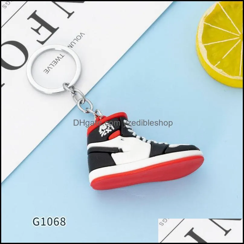 2022 Hot selling New style Stereo sneakers keychains button pendant 3D mini basketball shoes model soft plastic decoration gift key