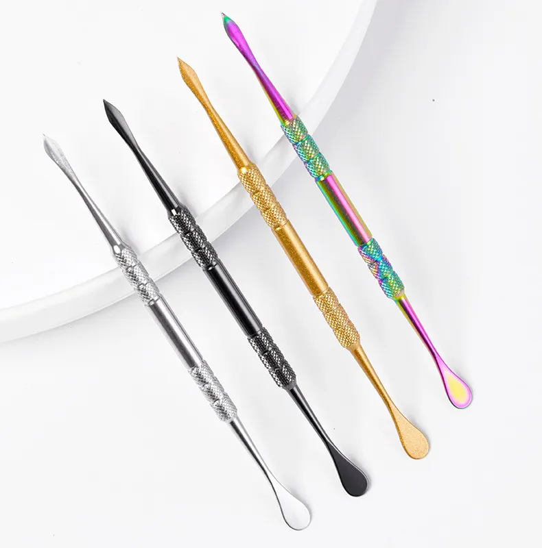 티타늄 도구 DAB 드라이 허브 기화기 PP 가방 화려한 Dabber Wax Remover Cleaning Gold/Silver/Rainbow/Blue/Rose Gold/Red Color 120mm Dh7400