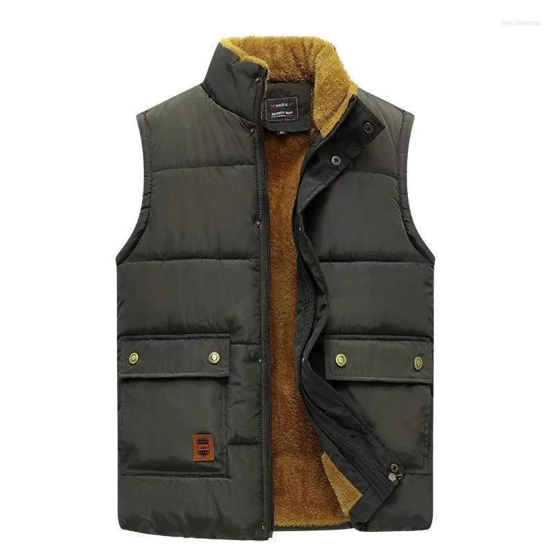 Gilets pour hommes hiver hommes gilet polaire épais gilet chaud vêtements d'extérieur décontracté thermique doux coupe-vent sans manches vestes vêtements pour hommes Luci22