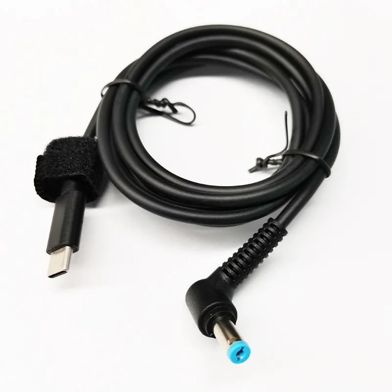 USB -kabels, type C mannelijk tot 90 graden schuine DC 5,5*1,7 mm mannelijke PD -oplaadvermogenadapterkabel voor laptop/2 stks