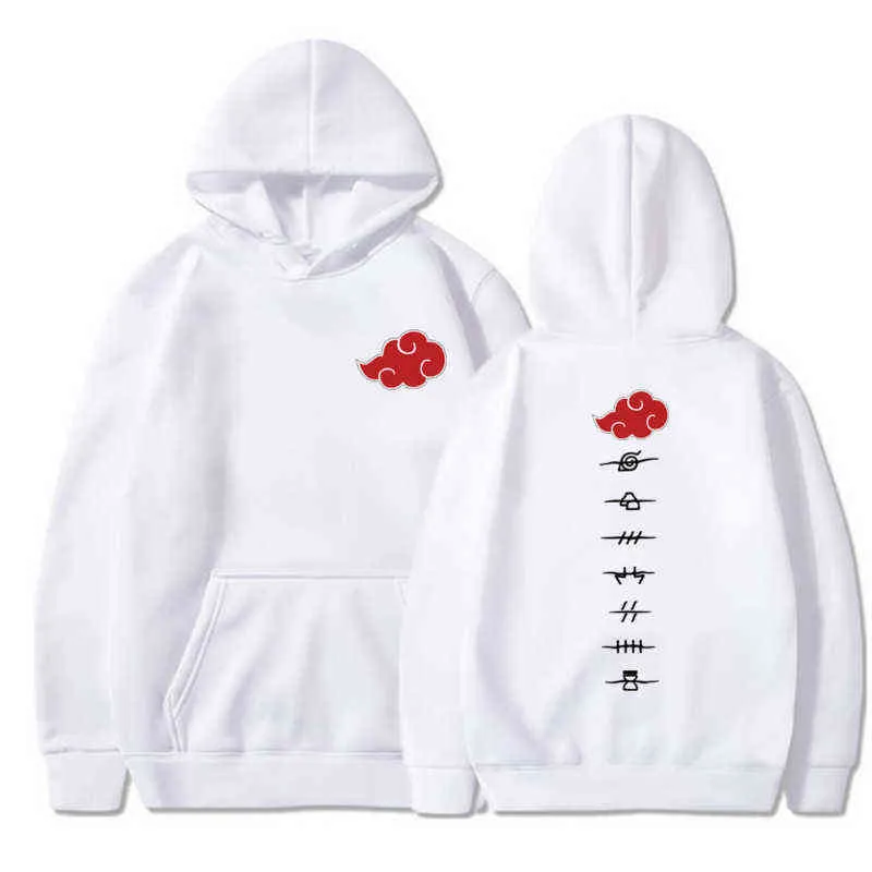Japão anime akatsuki nuvem símbolos impressão hoodies streetwear moletom com capuz masculino feminino oversized moletom com capuz 837