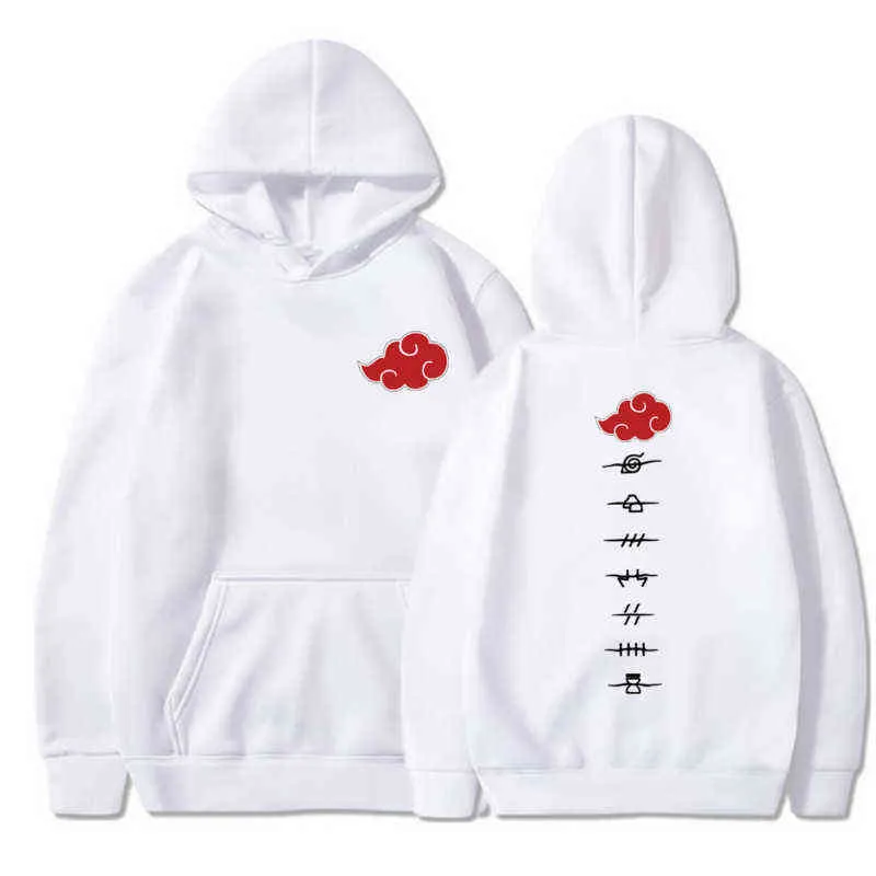 Anime Akatsuki Nuvem Símbolos Imprimir Homens Hoodies Moleton