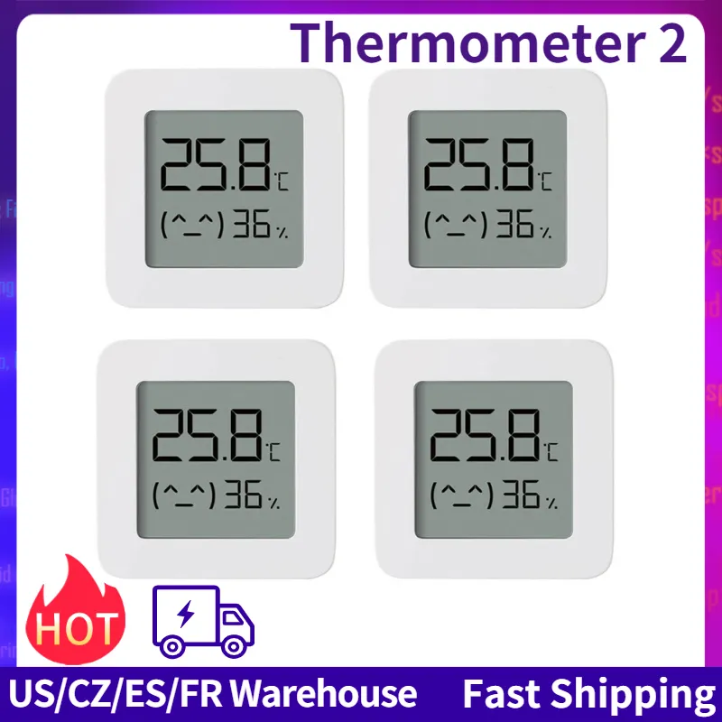 1-4Pcs Xiaomi BT Digital Thermometer 2 Wireless Smart Electric Digital Hygrometer Humidity Sensor Work With Mijia APP