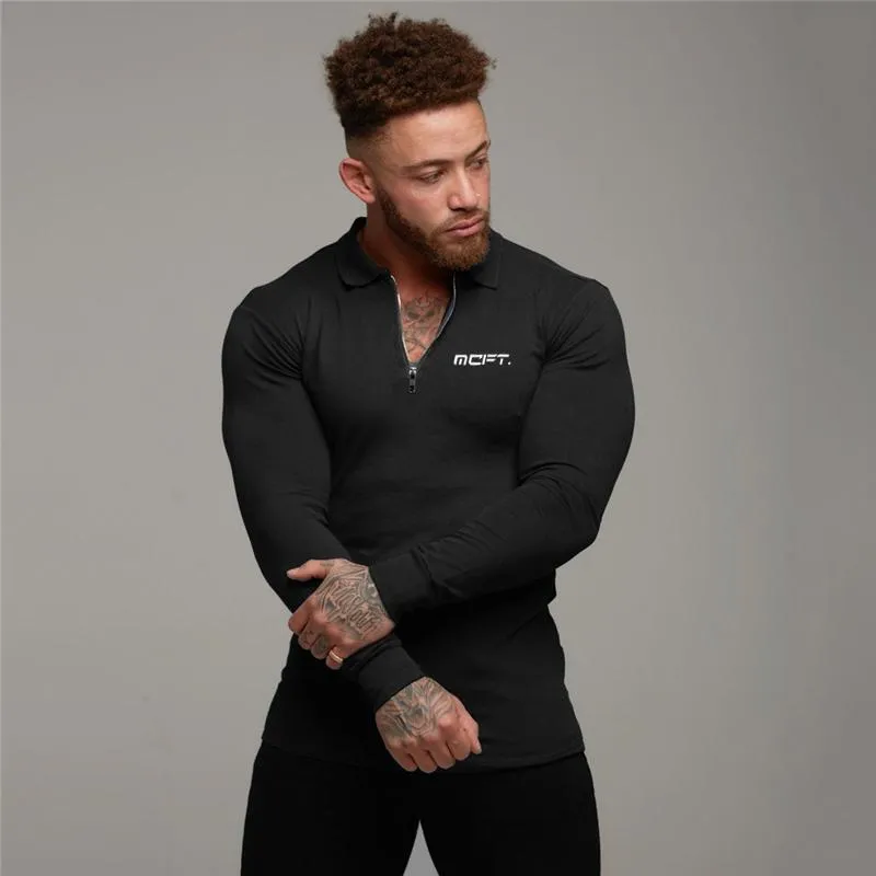 Męska marka jesienna Wysokiej jakości Bawełniany Slim Fit Mężczyzn z długim rękawem Koszula fitness Koszula Fitness Casual Printed Tops Ubranie Menmen's Men