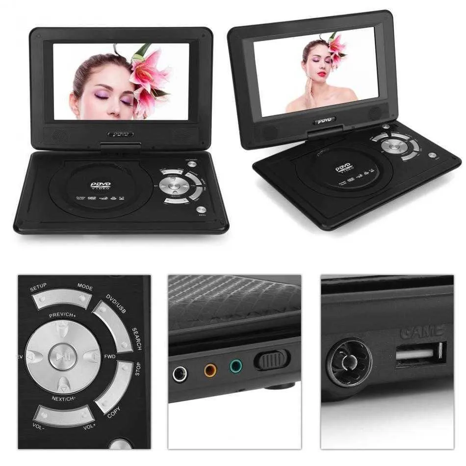 Lecteur DVD Portable 9,8 Pouces Lecteur Vidéo Appui Tête De Voiture Écran  Rotatif Mini HD TV Du 66,19 €