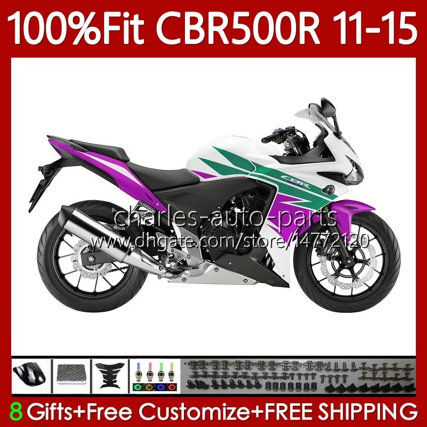 OEM هيكل السيارة لهوندا CBR 500 r CC-2015 Body-2015 Body 126NO.102 CBR-500R Green Purple CBR500 R CBR500R 2011 2012 2014 2014 2015 CBR500RR 11 12 13 14 15 Injection Fairing