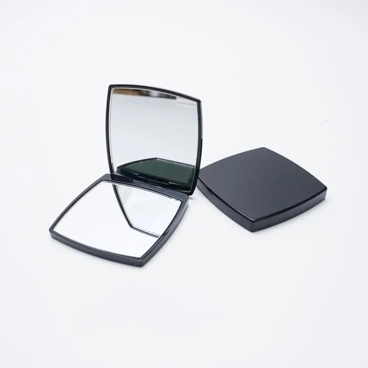 Classic double-sided folding make-up mirror portable HD amplifier compact mini black Girlfriend gift 6.8 * 1cm